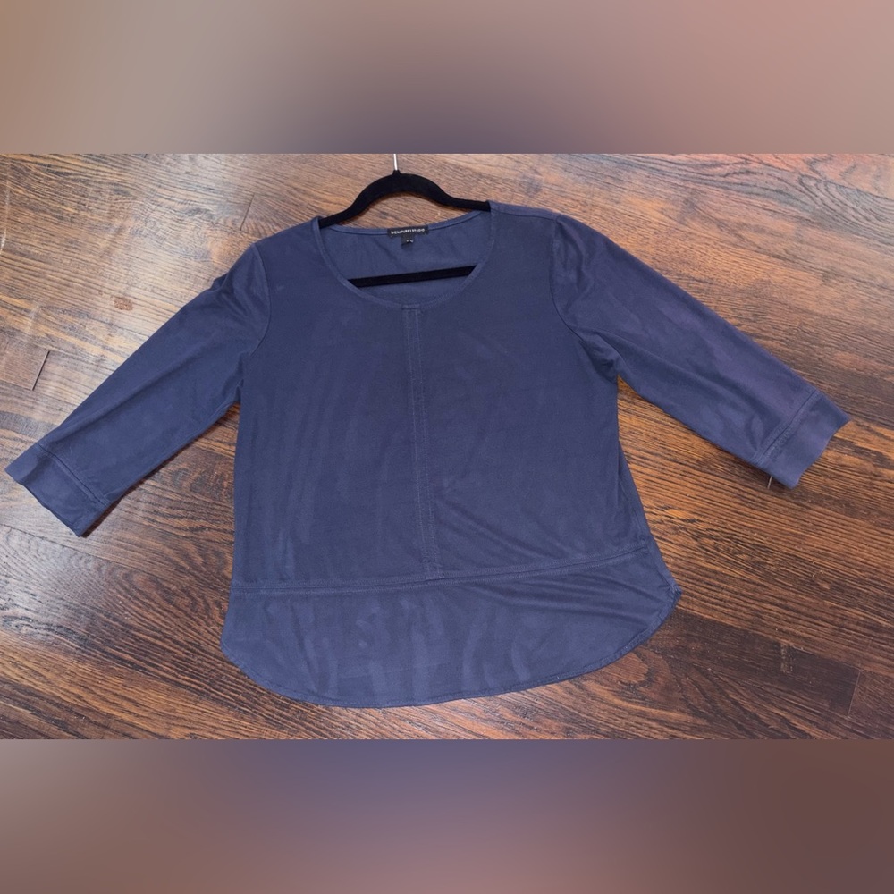 Signature Studio Deep Blue Blouse suede like material